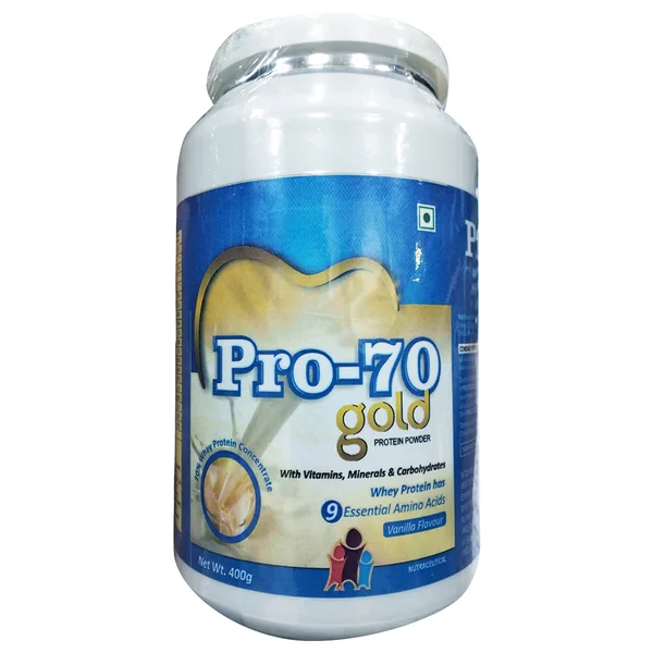 Pro-70 Gold Vanilla Flavour Protein Powder, 400 gm Jar