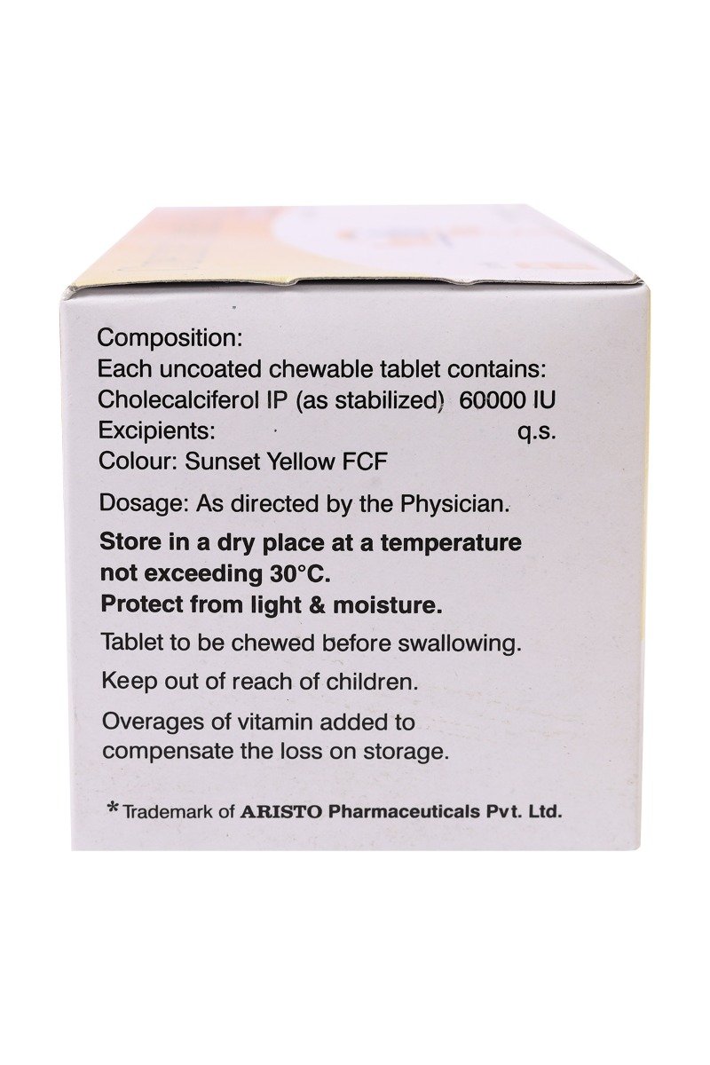 Pure D3 60000IU Sugar Free Chewable Tablet 4's, Pack of 4 Pure D3 60000IU Sugar Free Chewable Tablet 4's, Pack of 4