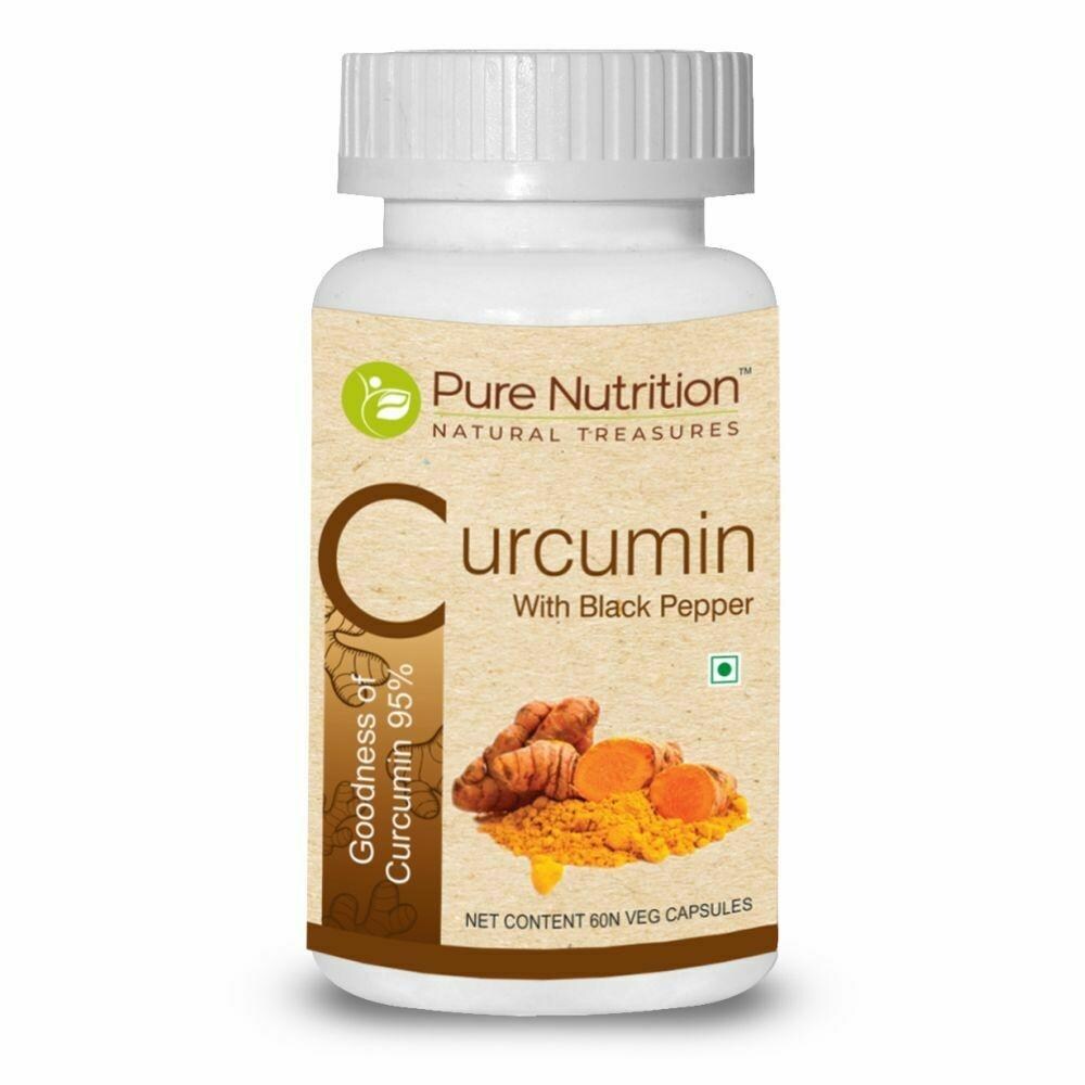 Pure Nutrition Curcumin with Black Pepper Veg Capsules, 60 Count, Pack of 1 Pure Nutrition Curcumin with Black Pepper Veg Capsules, 60 Count, Pack of 1