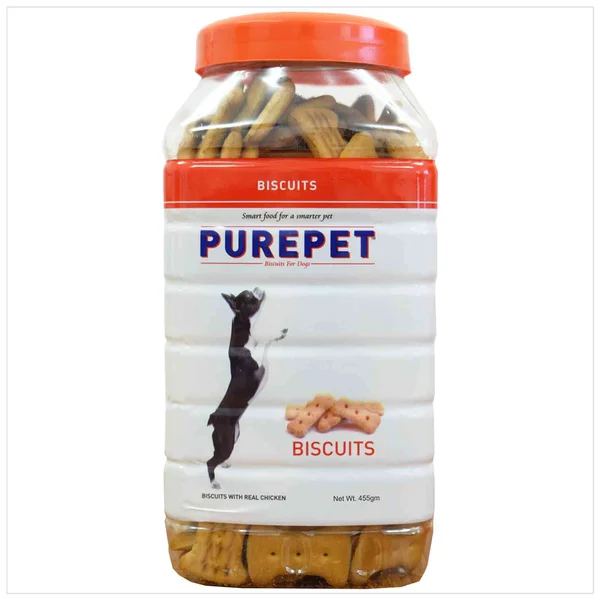 Purepet Biscuits With Real Chicken For Dogs, 455 gm, Pack of 1