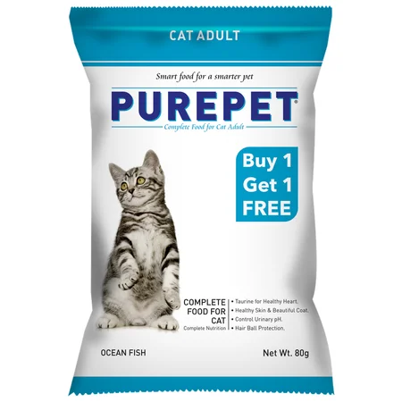 Purepet Ocean Fish Adult Dry Cat Food, 80 gm