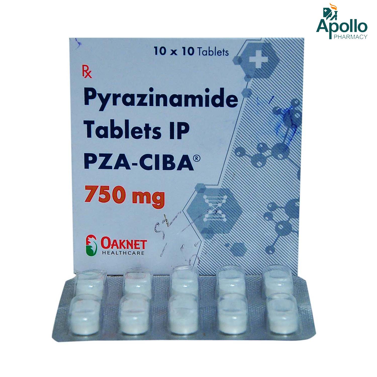 PZA CIBA 750MG, Pack of 10 TABLETS PZA CIBA 750MG, Pack of 10 TABLETS