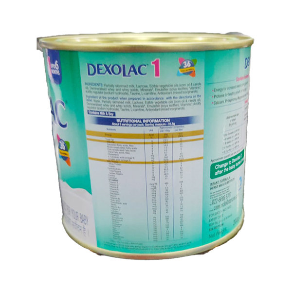 Dexolac Infant Formula Stage 1 Powder (Up to 6 Months), 200 gm Tin, Pack of 1 Dexolac Infant Formula Stage 1 Powder (Up to 6 Months), 200 gm Tin, Pack of 1