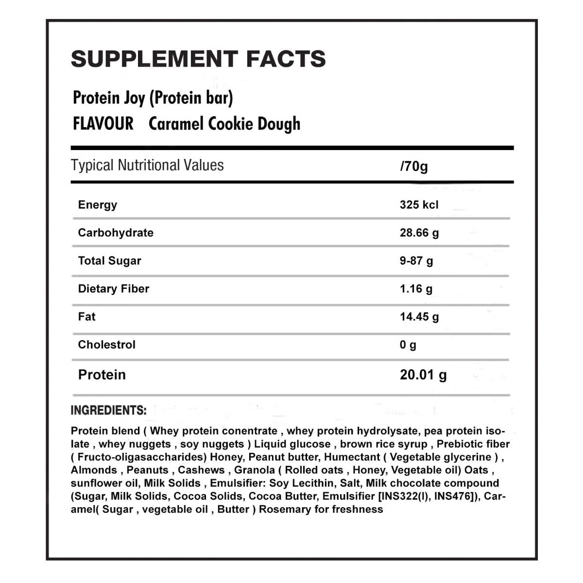QNT Protein Joy Caramel Cookie Dough Flavour Bar, 70 gm Price, Uses