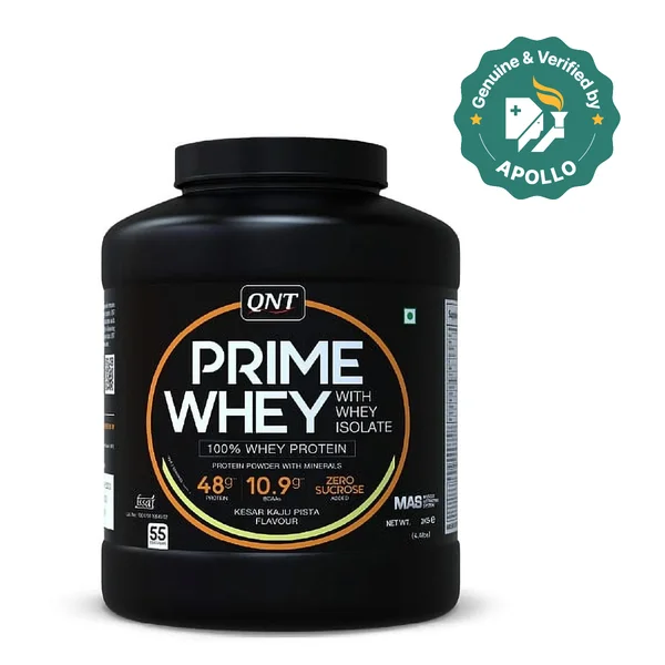 QNT Prime 100% Whey Protein Kesar Kaju Pista Flavour Powder, 2 kg, Pack of 1