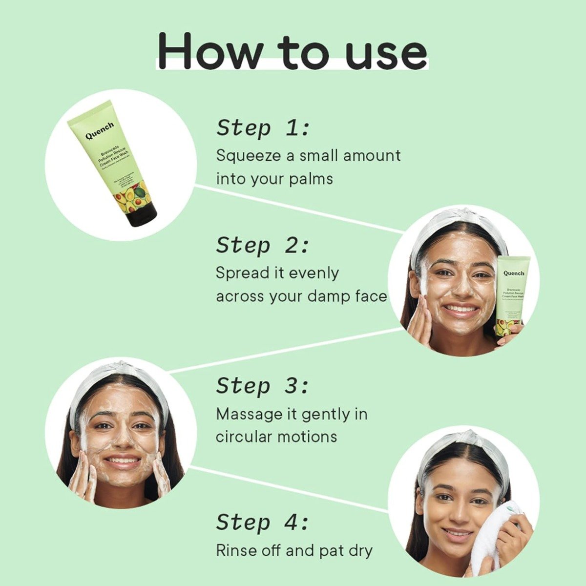 Quench Bravocado Pollution Rescue Cream Face Wash, 25 ml, Pack of 1 Quench Bravocado Pollution Rescue Cream Face Wash, 25 ml, Pack of 1