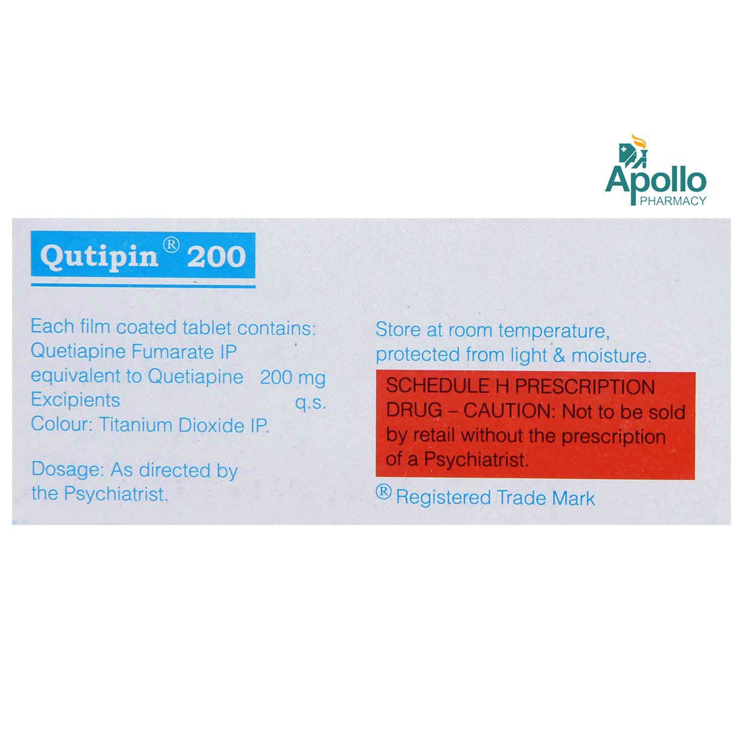 Qutipin 200 Tablet 10's Price, Uses, Side Effects, Composition Apollo