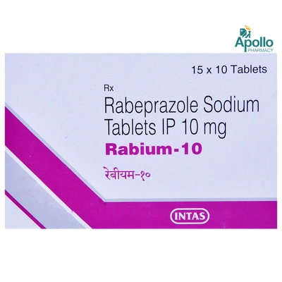 RABIUM 10MG TABLET, Pack of 10 TABLETS