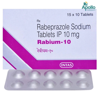 RABIUM 10MG TABLET, Pack of 10 TABLETS