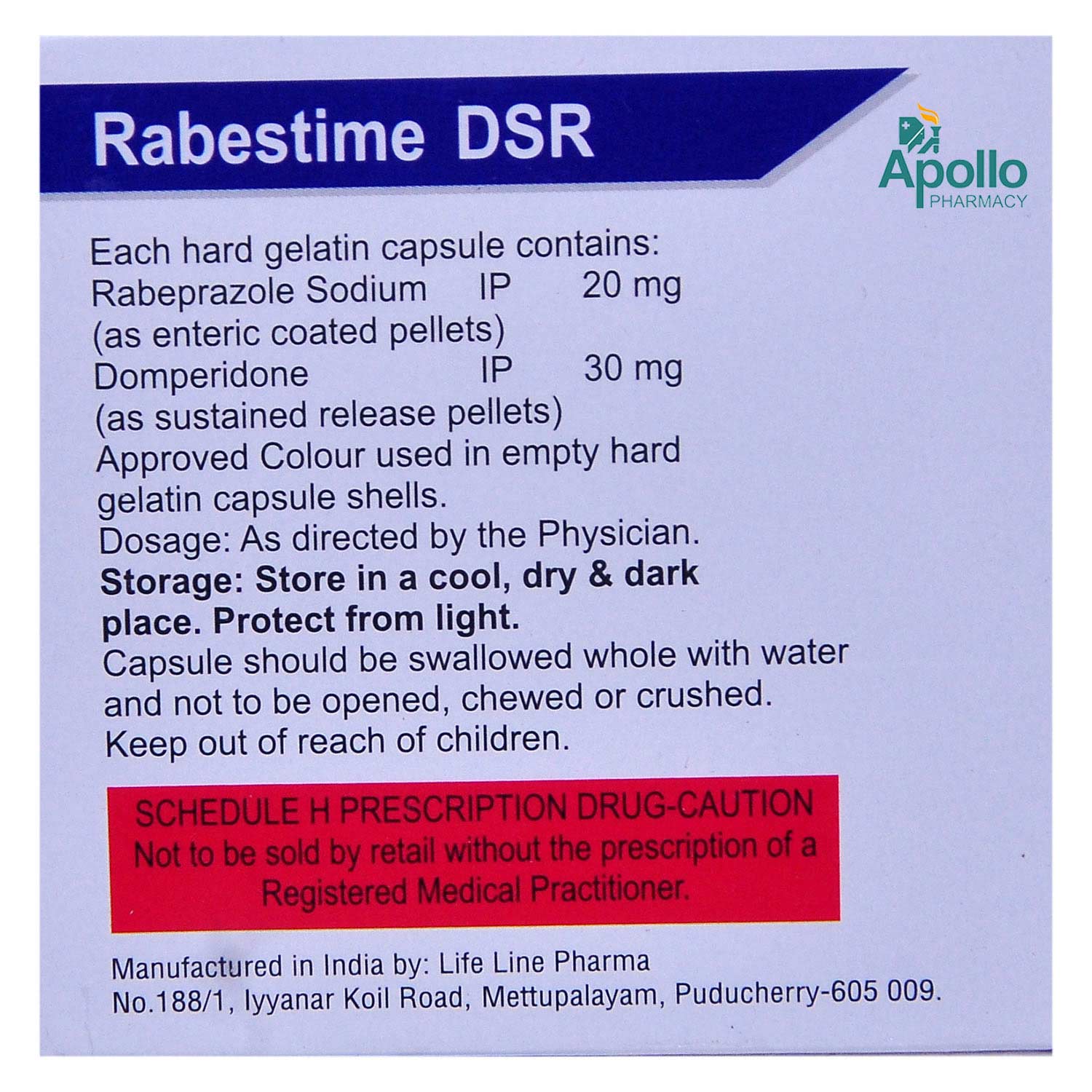 Rabestime DSR Tablet 10's, Pack of 10 TABLETS Rabestime DSR Tablet 10's, Pack of 10 TABLETS