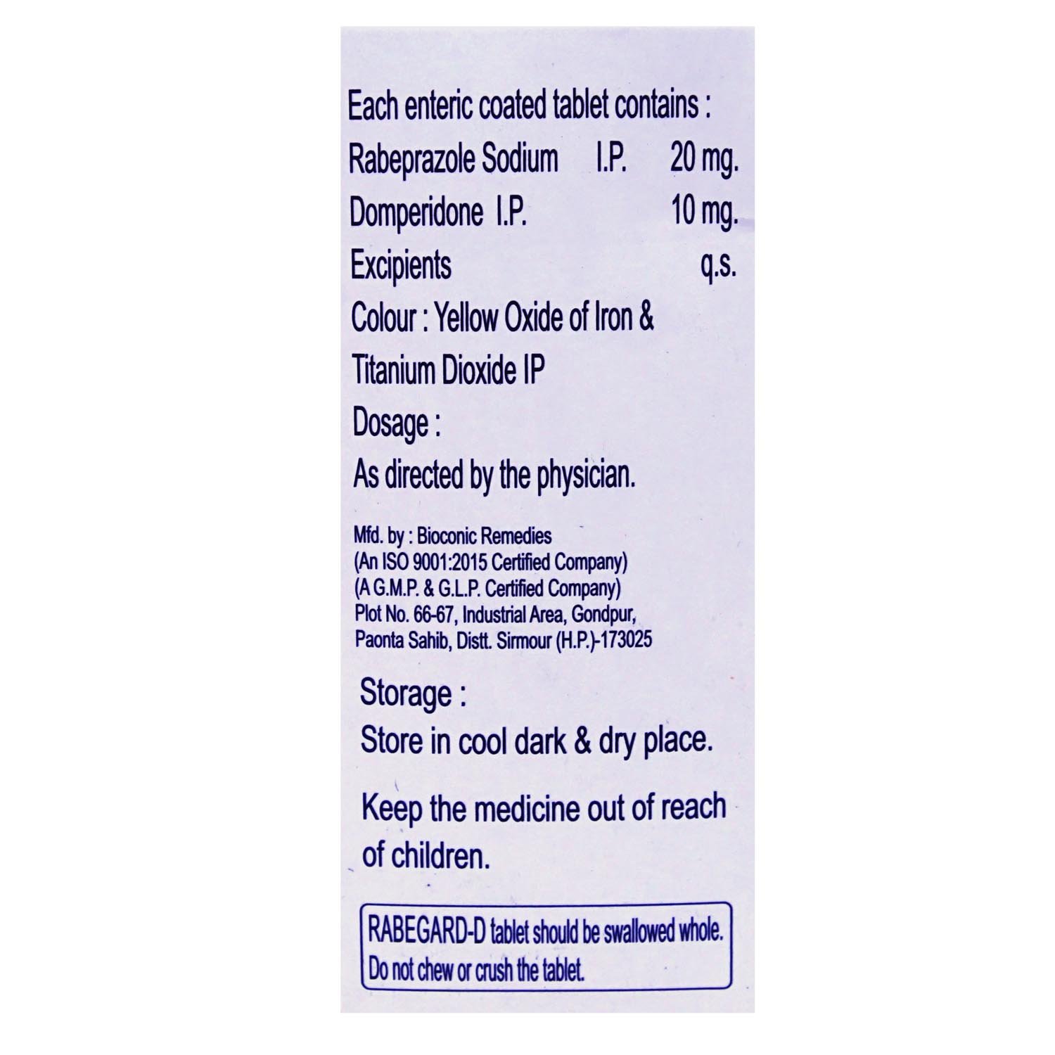 Rabegard D Tablet 10's, Pack of 10 Rabegard D Tablet 10's, Pack of 10