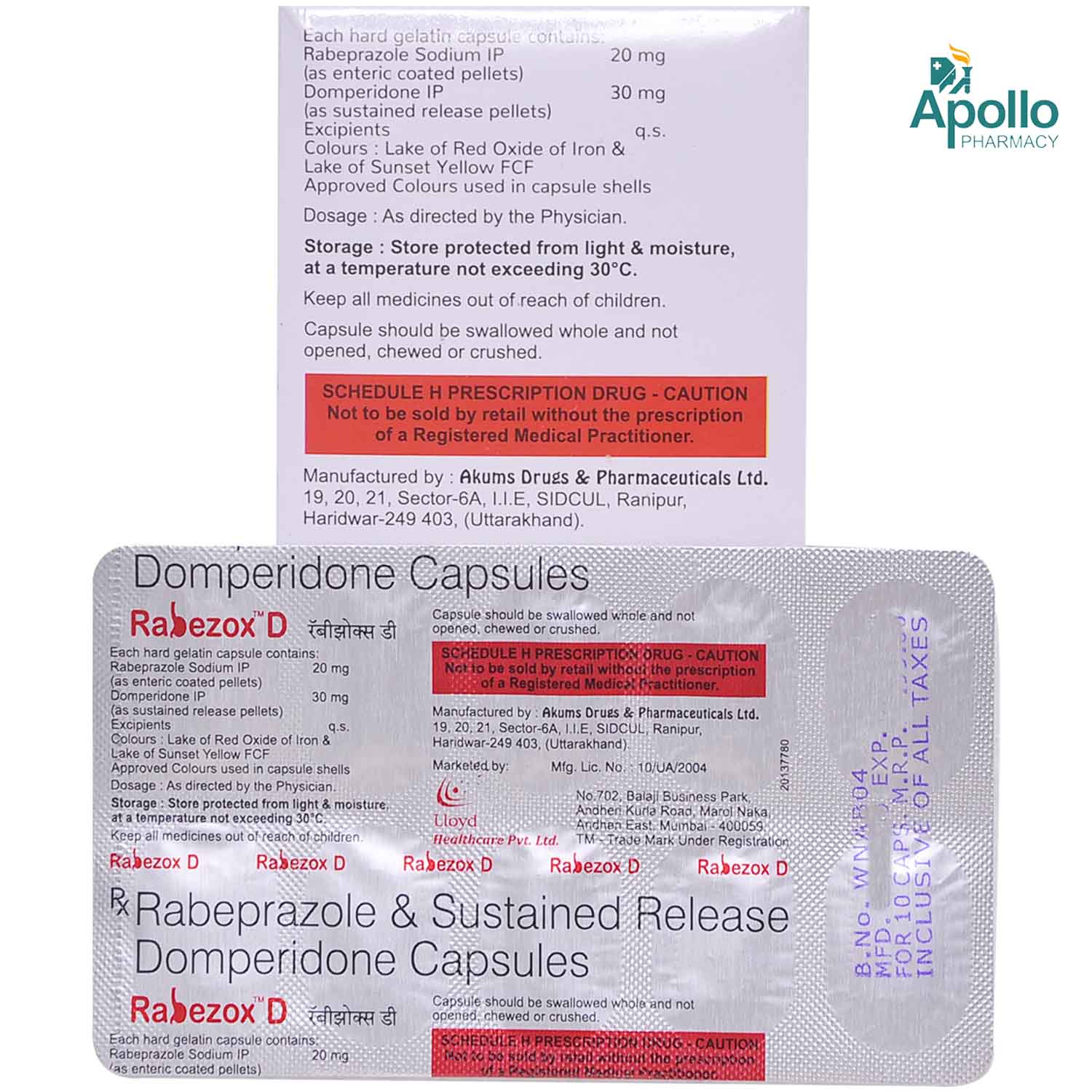 Rabezox D Tablet 10's, Pack of 10 TABLETS Rabezox D Tablet 10's, Pack of 10 TABLETS