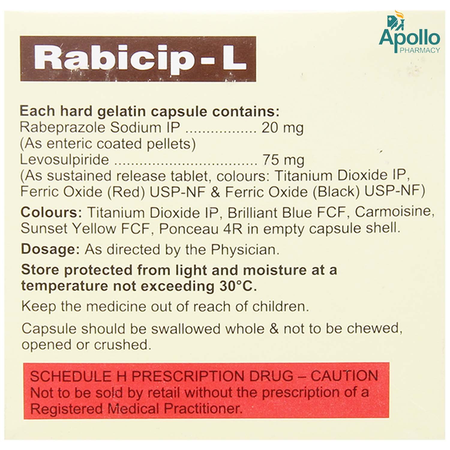 Rabicip L Capsule 10's, Pack of 10 Rabicip L Capsule 10's, Pack of 10