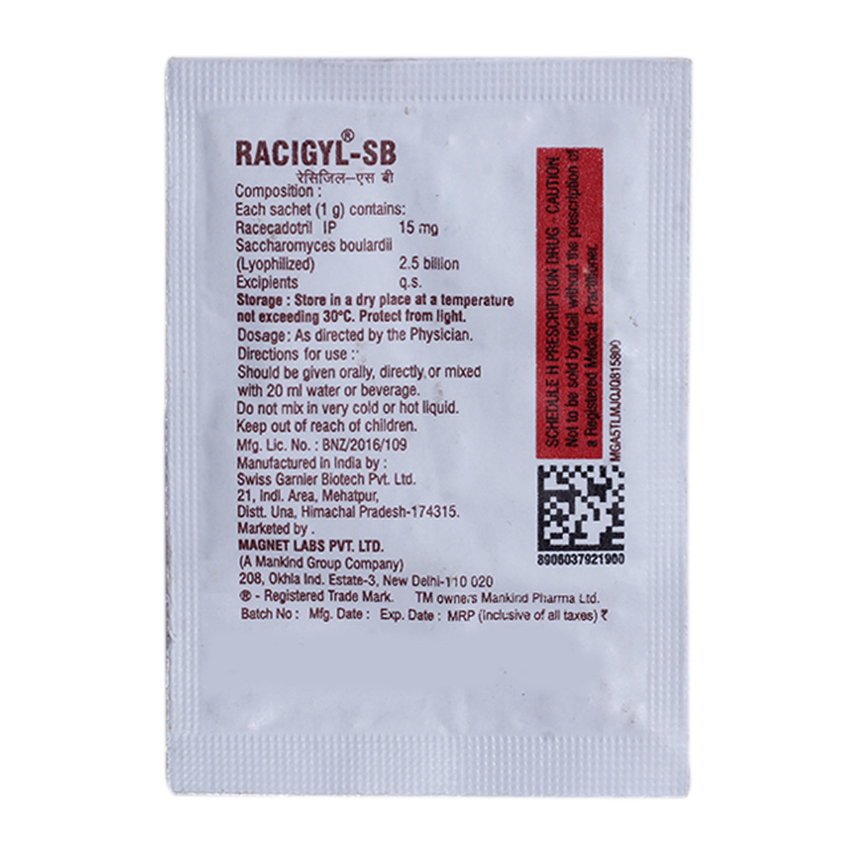 Racigyl-SB Sachet 1 gm, Pack of 1 Racigyl-SB Sachet 1 gm, Pack of 1