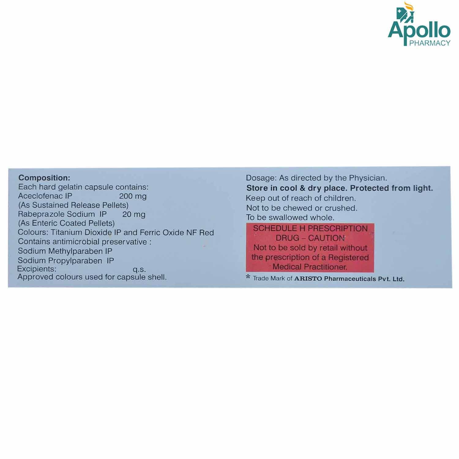 Raceclo Capsule 10's, Pack of 10 CAPSULES Raceclo Capsule 10's, Pack of 10 CAPSULES