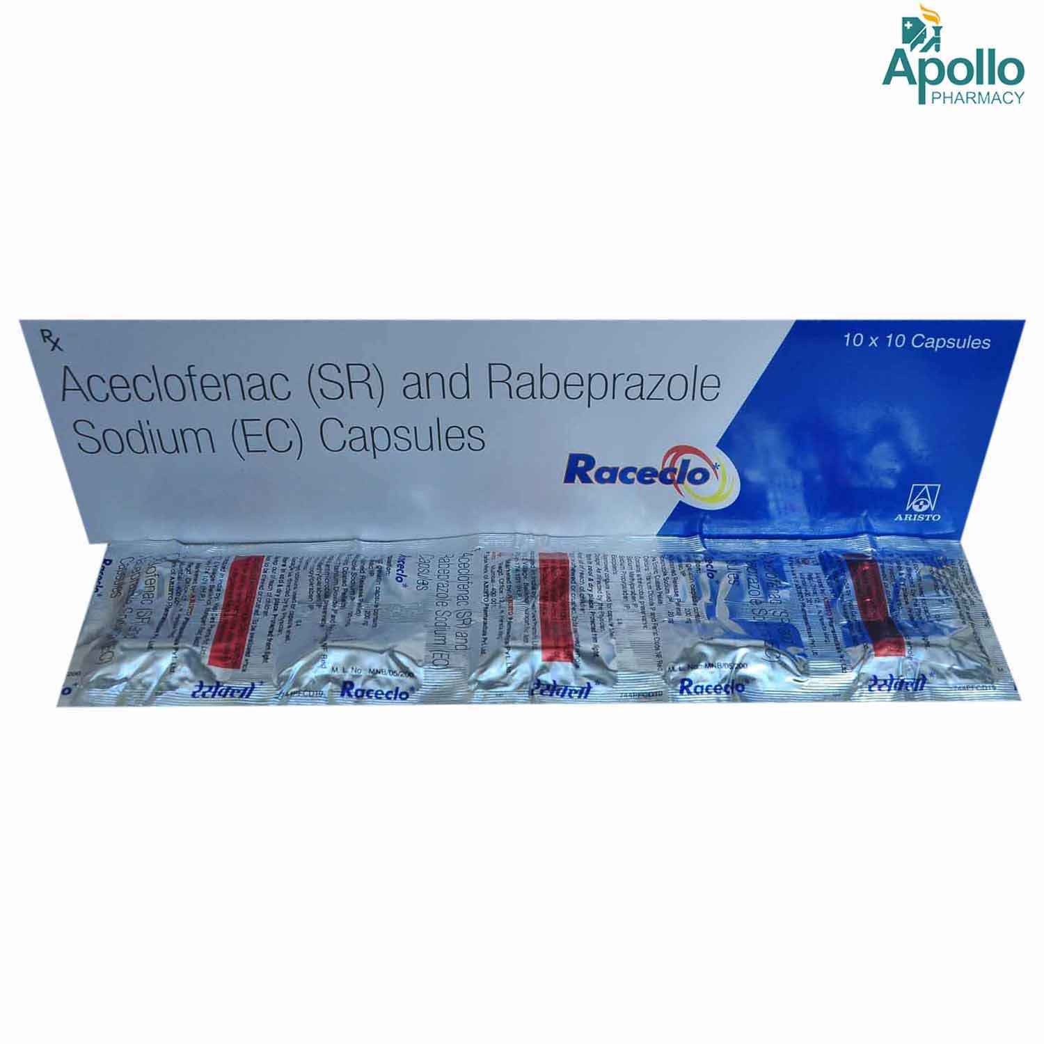 Raceclo Capsule 10's, Pack of 10 CAPSULES Raceclo Capsule 10's, Pack of 10 CAPSULES