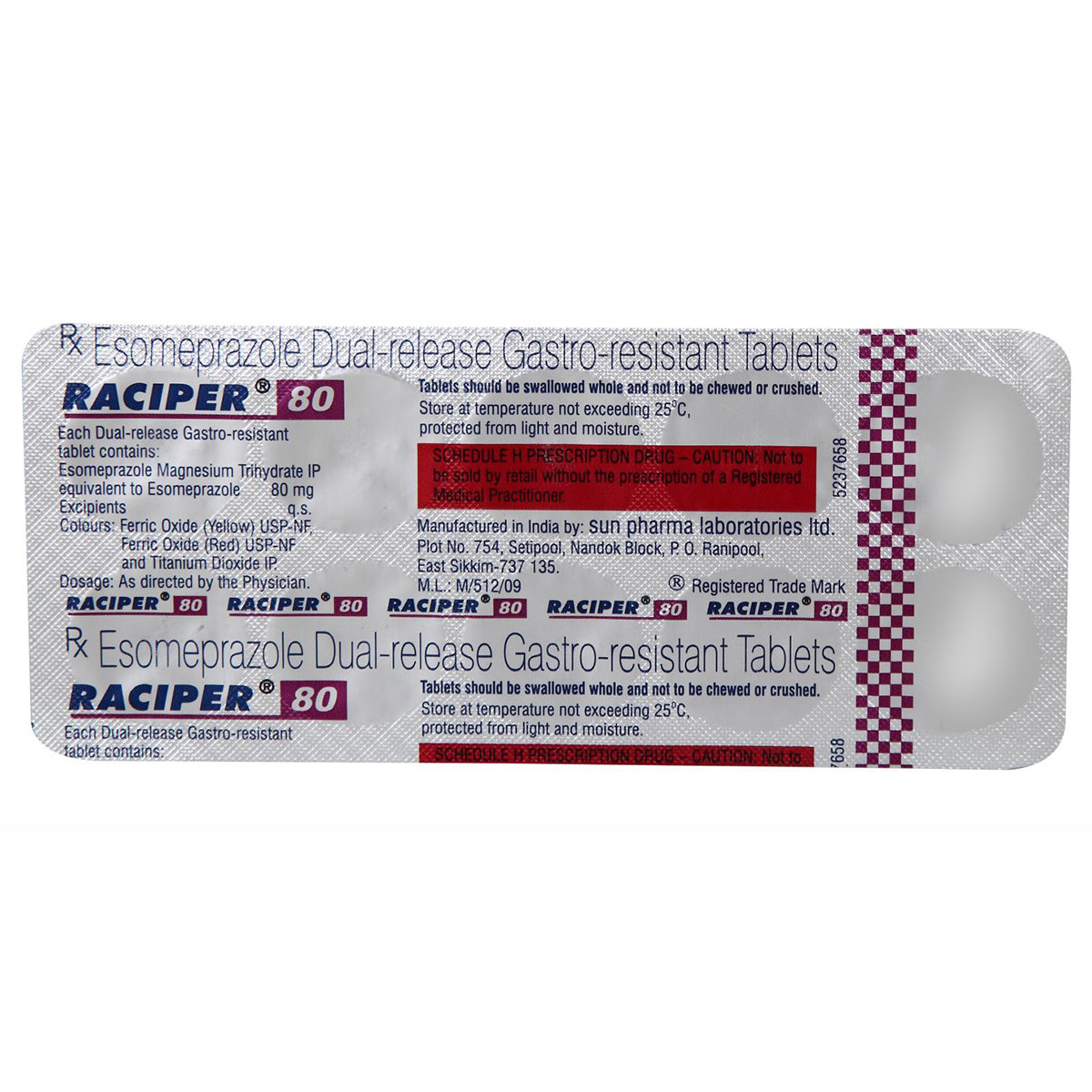 Raciper 80 Tablet 10's, Pack of 10 TabletS Raciper 80 Tablet 10's, Pack of 10 TabletS