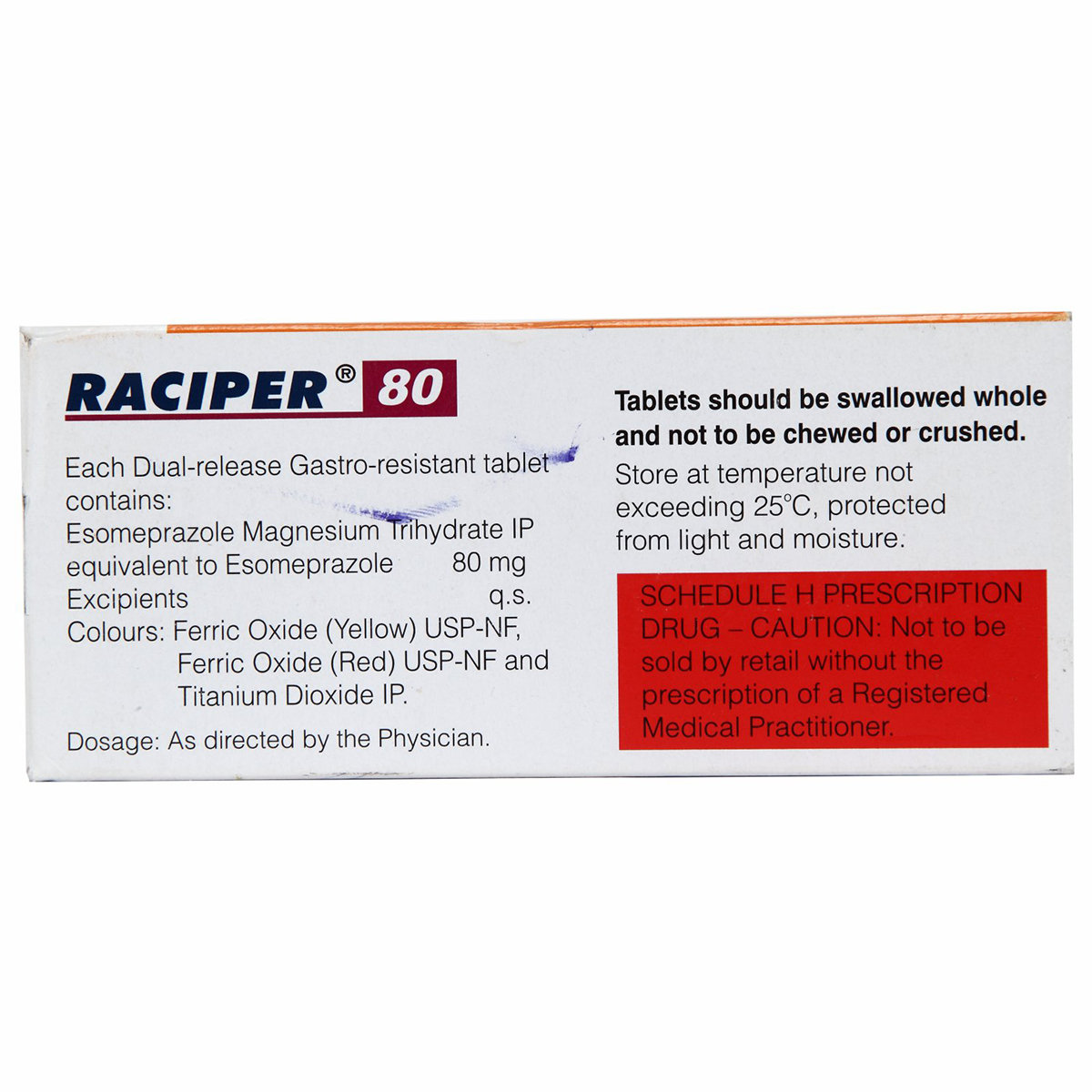 Raciper 80 Tablet 10's, Pack of 10 TabletS Raciper 80 Tablet 10's, Pack of 10 TabletS