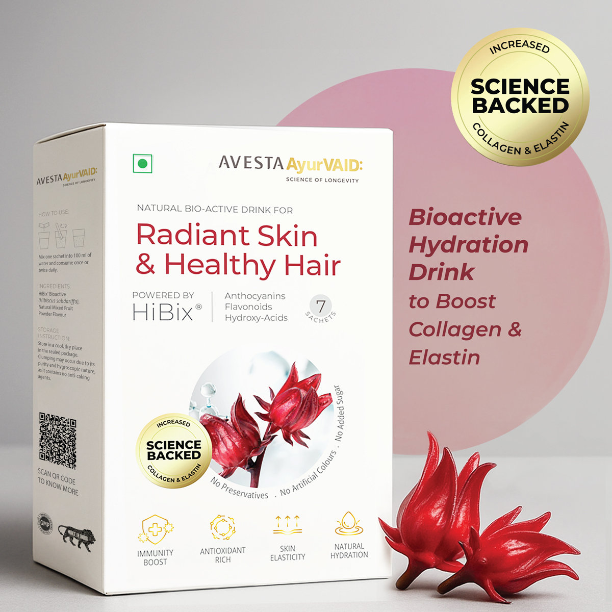 AvestaAyurVAID Radiant Skin & Healthy Hair, 7 Sachets - Supports Natural Collagen & Elastin, Pack of 1 AvestaAyurVAID Radiant Skin & Healthy Hair, 7 Sachets - Supports Natural Collagen & Elastin, Pack of 1