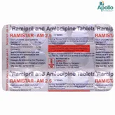 Ramistar-AM 2.5 mg/5 mg Tablet 15's, Pack of 15 TabletS