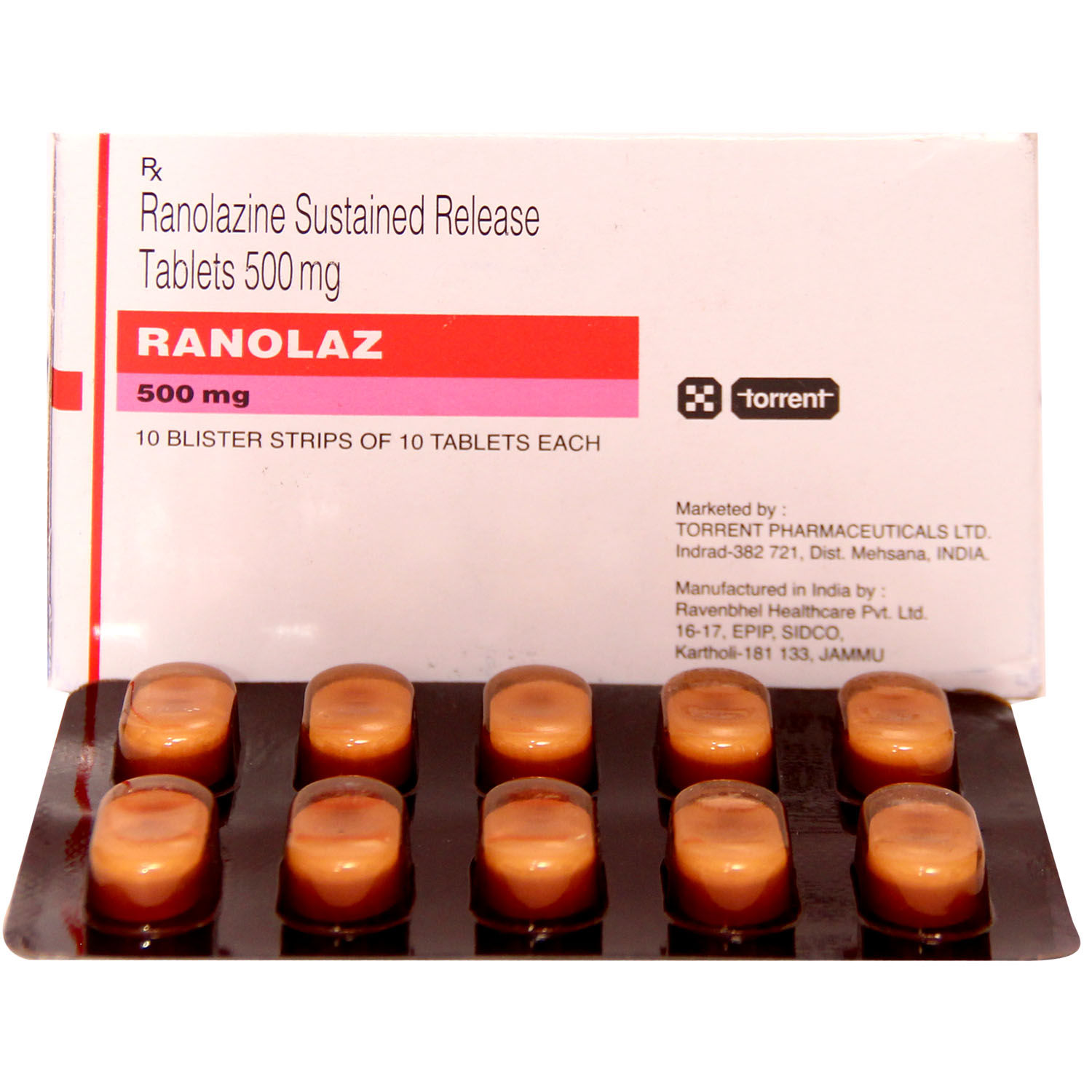 Buy Ranolaz 500 Tablet 10's Online
