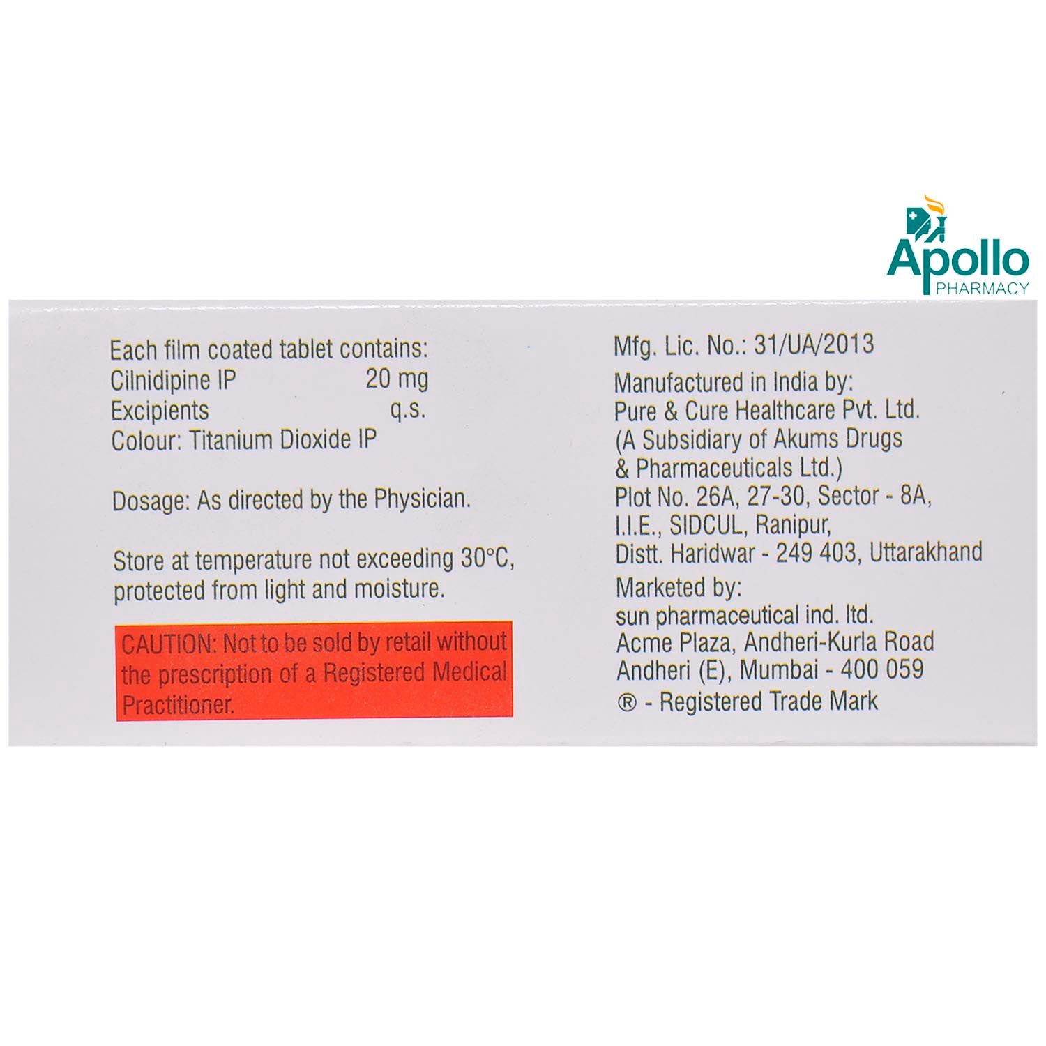 Rancil 20 Tablet 10's Price, Uses, Side Effects, Composition - Apollo 