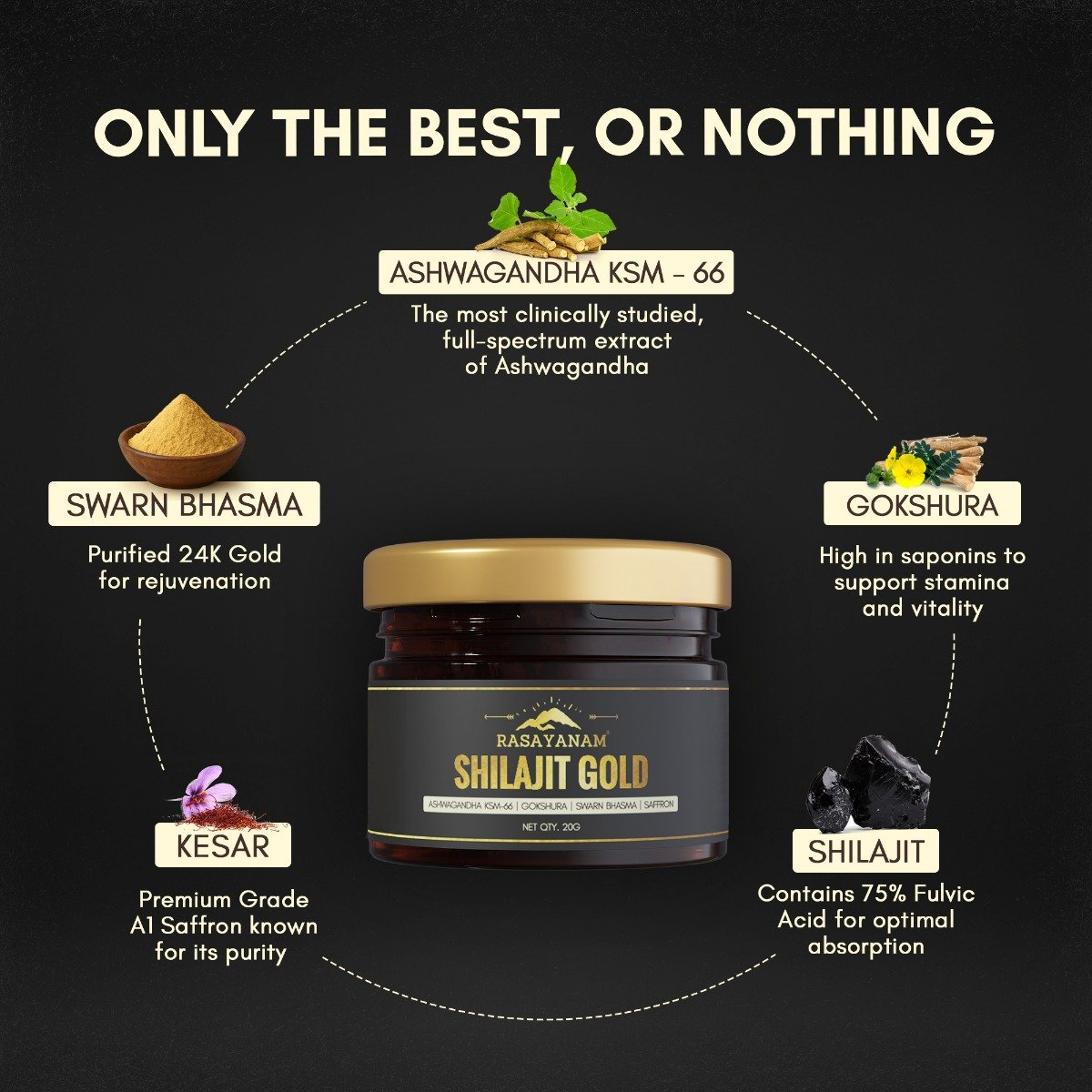 Rasayanam Shilajit Gold Resin, 20 gm, Pack of 1 Rasayanam Shilajit Gold Resin, 20 gm, Pack of 1