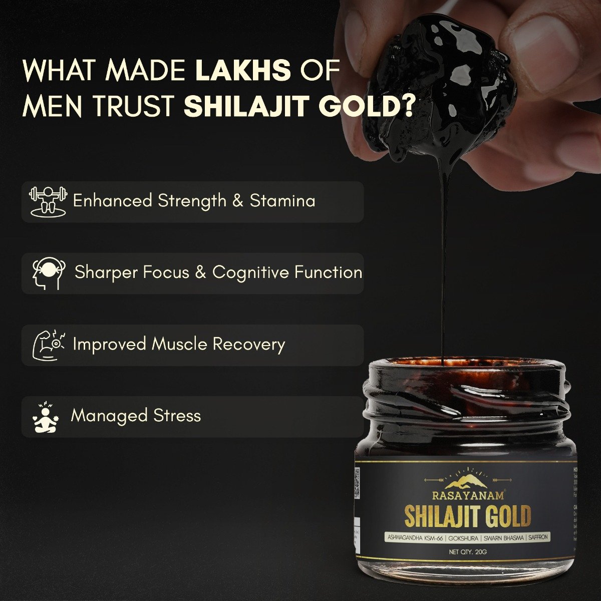 Rasayanam Shilajit Gold Resin, 20 gm, Pack of 1 Rasayanam Shilajit Gold Resin, 20 gm, Pack of 1