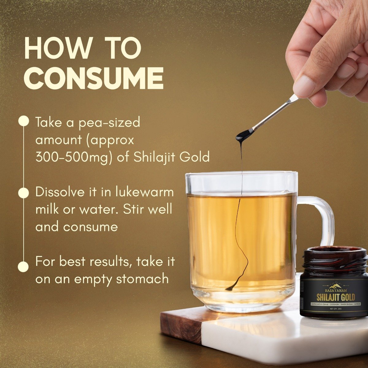 Rasayanam Shilajit Gold Resin, 20 gm, Pack of 1 Rasayanam Shilajit Gold Resin, 20 gm, Pack of 1