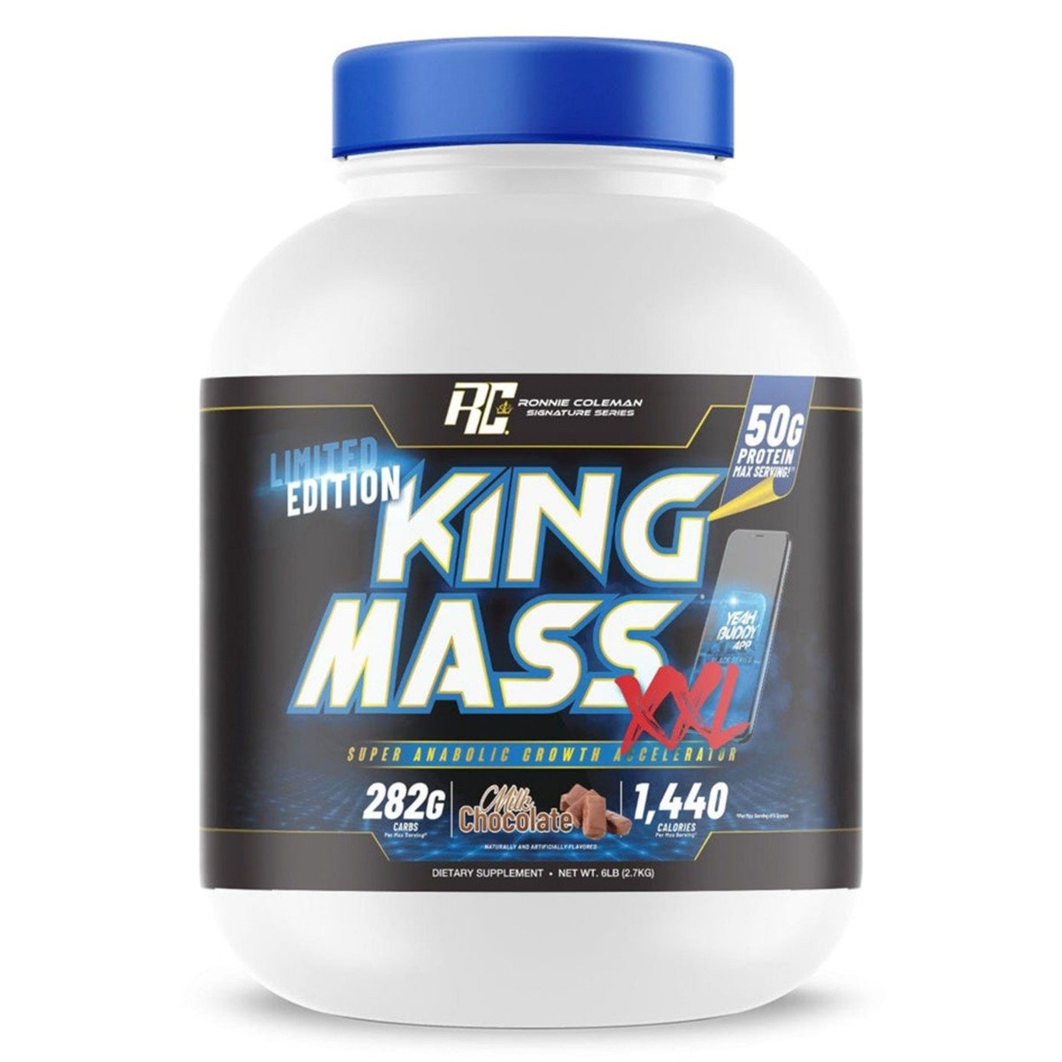 Ronnie Coleman (RC) King Mass XXL Milk Chocolate Flavour Powder for Super Anabolic Growth Accelerator, 2.7 kg, Pack of 1 Ronnie Coleman (RC) King Mass XXL Milk Chocolate Flavour Powder for Super Anabolic Growth Accelerator, 2.7 kg, Pack of 1