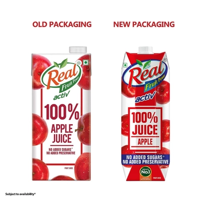 Real Fruit Power Activ 100% Apple Fruit Juice, 1 Litre, Pack of 1