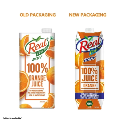 Real Fruit Power Activ 100% Orange Fruit Juice, 1 Litre, Pack of 1