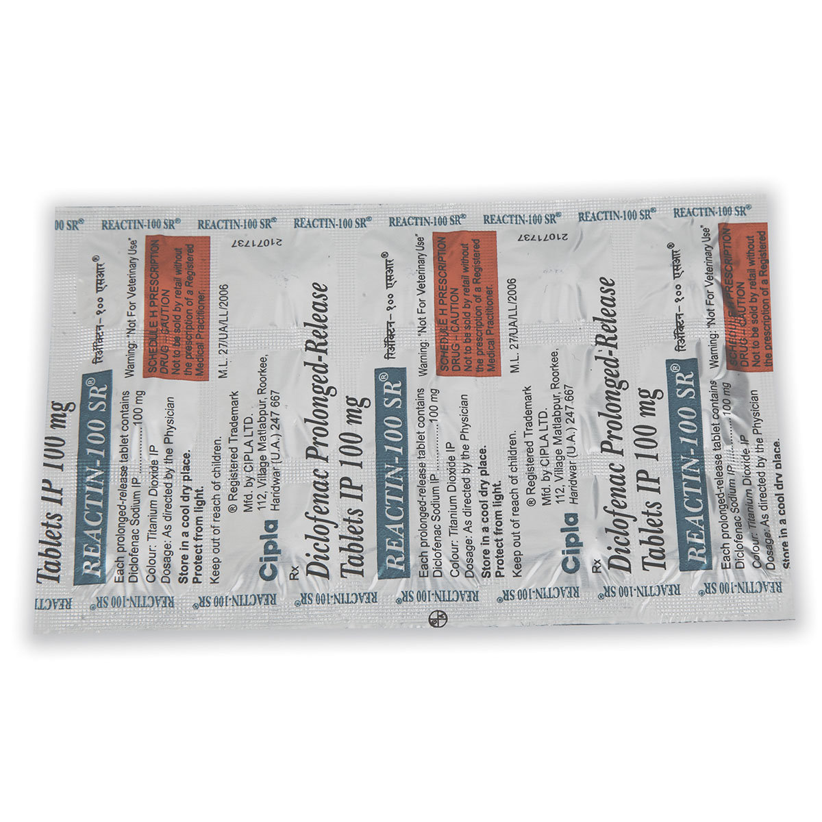 Reactin-100 SR Tablet 15's, Pack of 15 TABLETS Reactin-100 SR Tablet 15's, Pack of 15 TABLETS