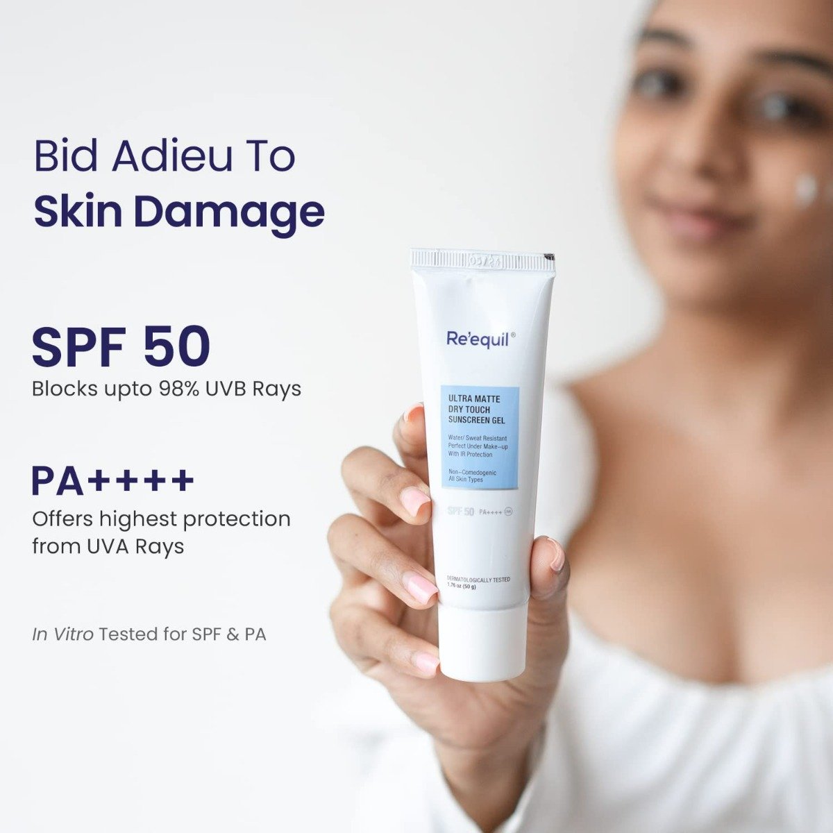 Re'equil Ultra Matte Dry Touch SPF 50 Pa++++ Sunscreen Gel, 50 gm, Pack of 1 Re'equil Ultra Matte Dry Touch SPF 50 Pa++++ Sunscreen Gel, 50 gm, Pack of 1