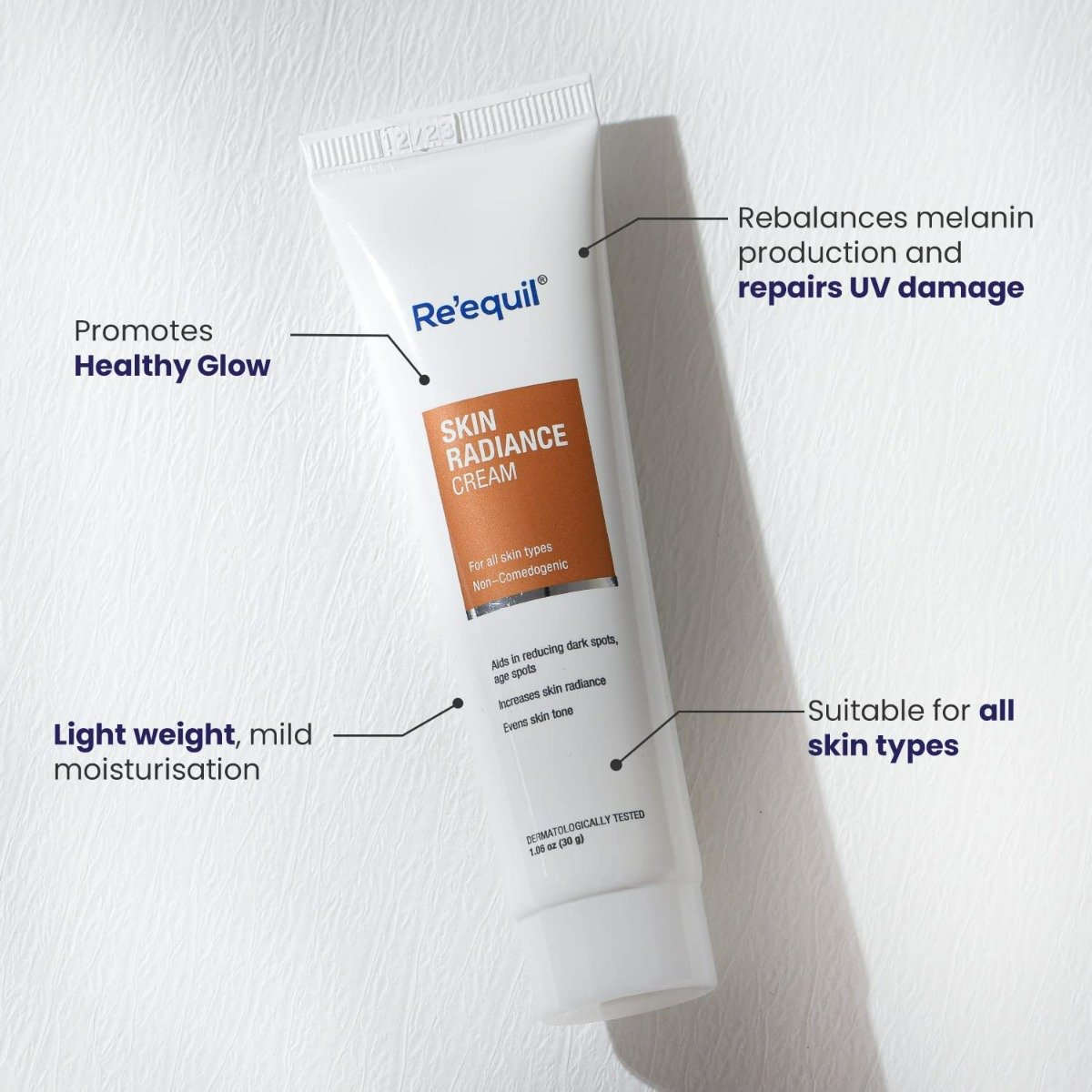 Re'equil Skin Radiance Cream 30 gm | Helps To Reduces Dark Spots & Age Spots | Increases Skin Radiance | Evens Skin Tone | Lightweight | For All Skin Types, Pack of 1 Re'equil Skin Radiance Cream 30 gm | Helps To Reduces Dark Spots & Age Spots | Increases Skin Radiance | Evens Skin Tone | Lightweight | For All Skin Types, Pack of 1