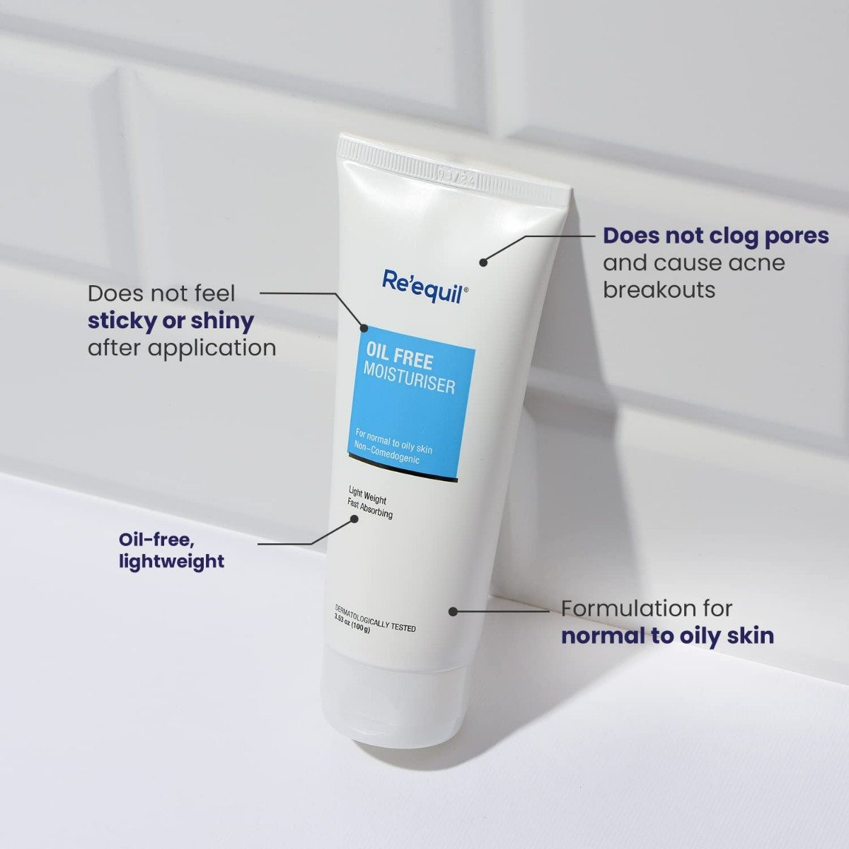 Re'equil Oil Free Moisturiser 100 gm | Hydrating Formula | Deep Nourishment & Moisturization| Lightweight | For Normal To Oily Skin, Pack of 1 Re'equil Oil Free Moisturiser 100 gm | Hydrating Formula | Deep Nourishment & Moisturization| Lightweight | For Normal To Oily Skin, Pack of 1