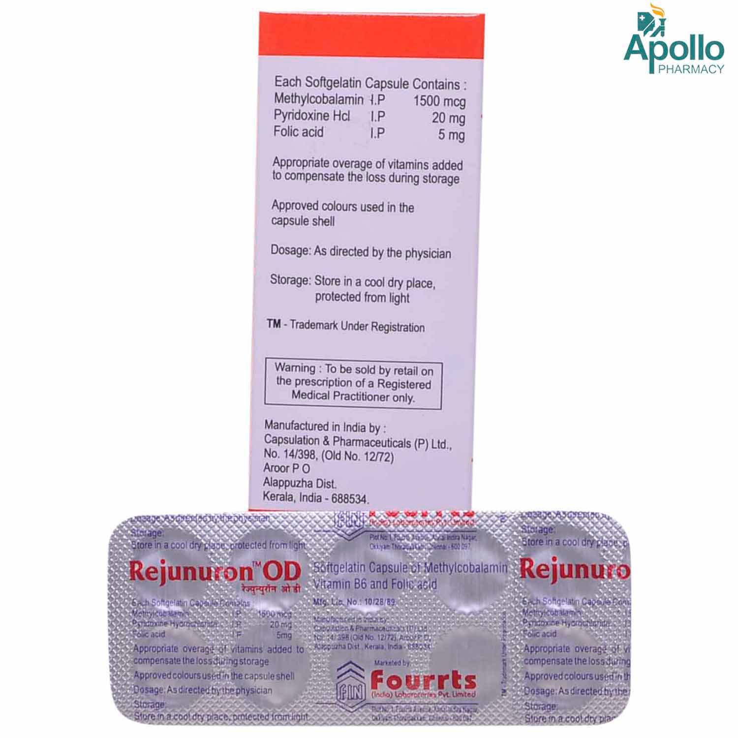 Rejunuron OD Capsule 10's Price, Uses, Side Effects, Composition ...