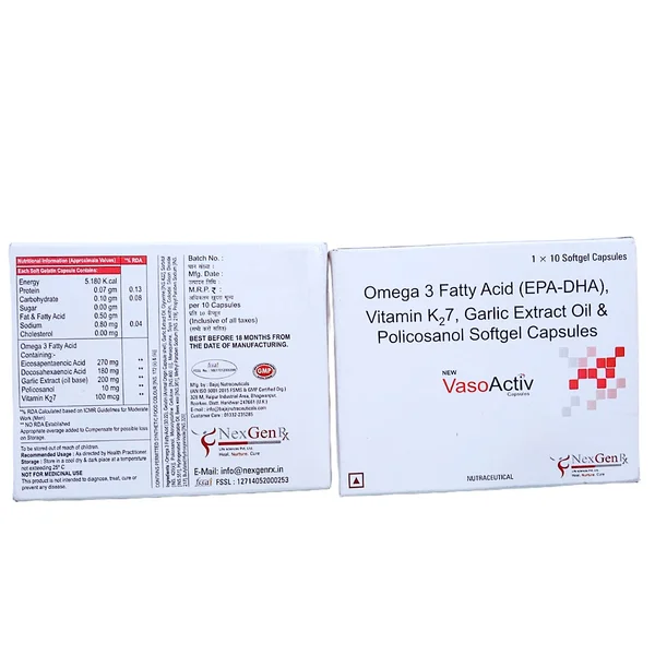 Vasoactiv Tablet 10's, Pack of 10 TabletS
