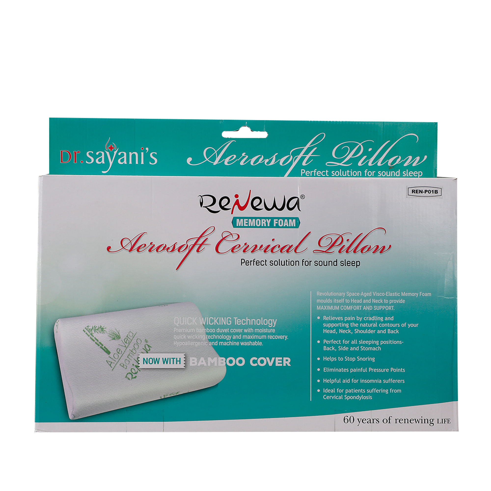 Renewa Cervical Memory Foam Gel Pillow 1 Count Price Uses Side Effects Composition Apollo 1416