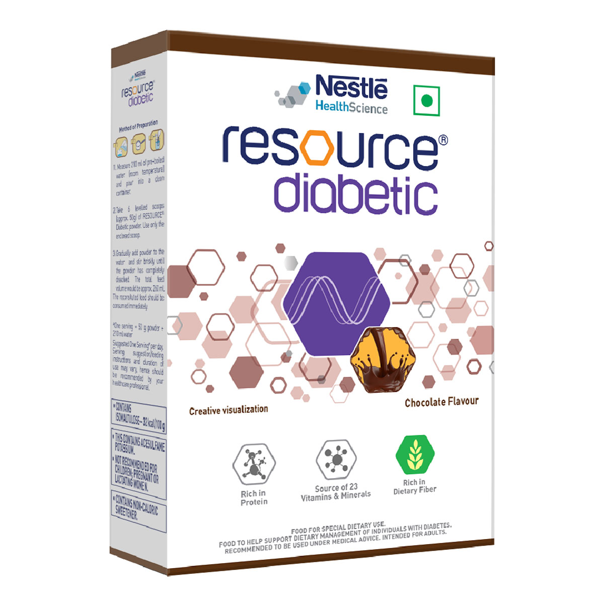 Nestle Resource Diabetic Chocolate Flavour Powder, 400 gm, Pack of 1 Nestle Resource Diabetic Chocolate Flavour Powder, 400 gm, Pack of 1