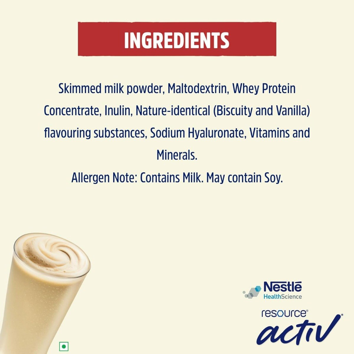 Nestle Resource Activ High Protein Vanilla Flavour Powder, 400 gm Refill Pack, Pack of 1 Nestle Resource Activ High Protein Vanilla Flavour Powder, 400 gm Refill Pack, Pack of 1