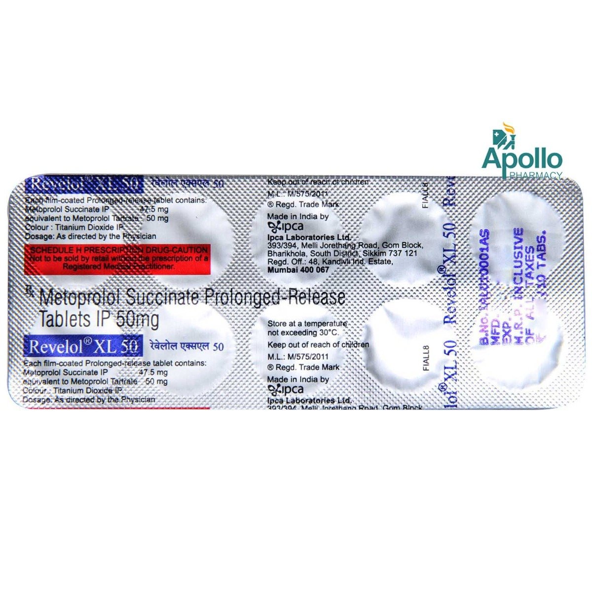Revelol XL 50 Tablet 10's, Pack of 10 TABLETS Revelol XL 50 Tablet 10's, Pack of 10 TABLETS