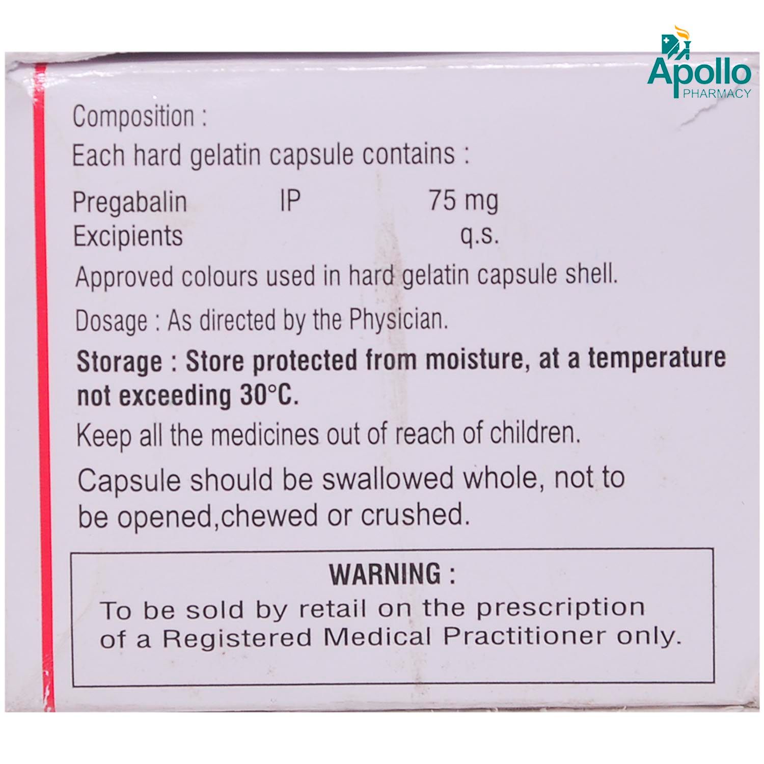 Revlin 75 Capsule 10's, Pack of 10 CAPSULES
