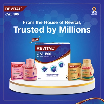 Revital Cal 500 with Vitamin D3, 15 Tablets, Pack of 15