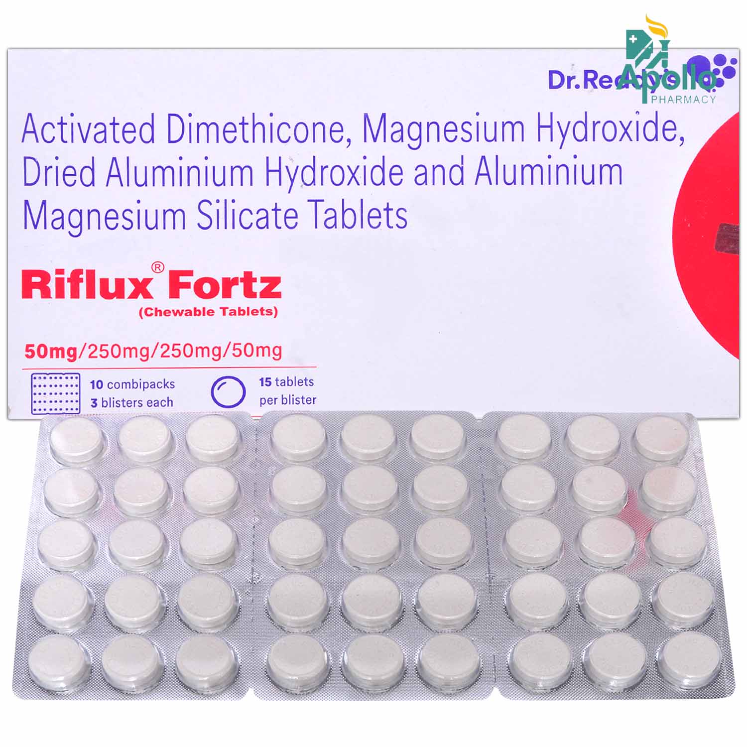 Riflux Fortz Chewable Tablet 15's, Pack of 15 TABLETS Riflux Fortz Chewable Tablet 15's, Pack of 15 TABLETS