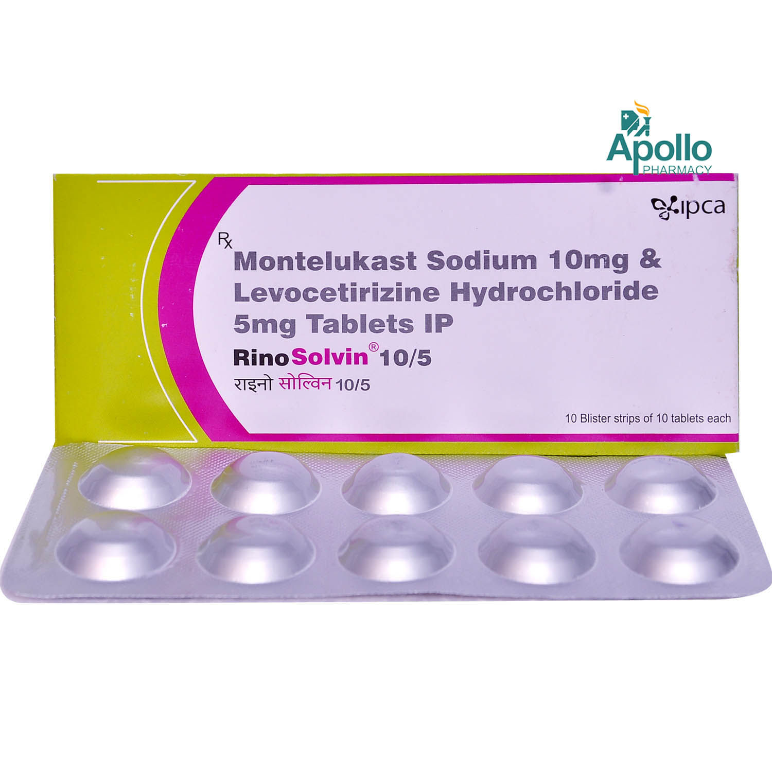 Rinosolvin 10/5 mg Tablet 10's, Pack of 10 TABLETS