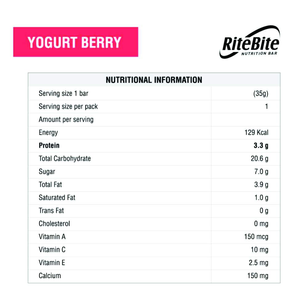RiteBite Merry Berry Nutrition Bar, 35 gm, Pack of 1 RiteBite Merry Berry Nutrition Bar, 35 gm, Pack of 1