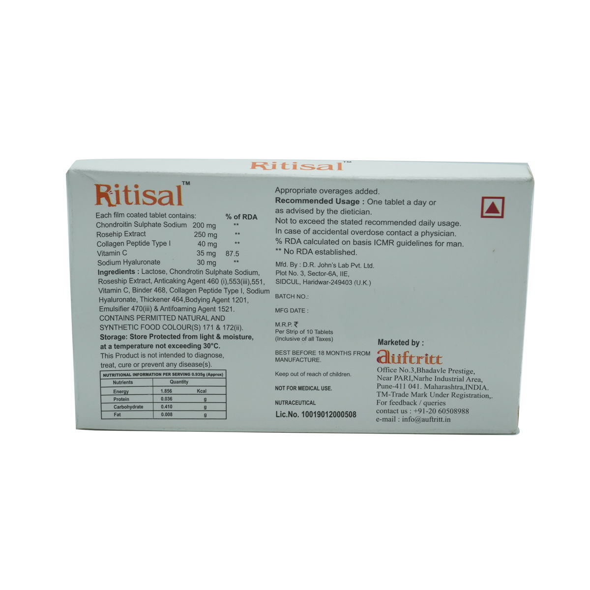 Ritisal Tablet 10's, Pack of 10 TABLETS