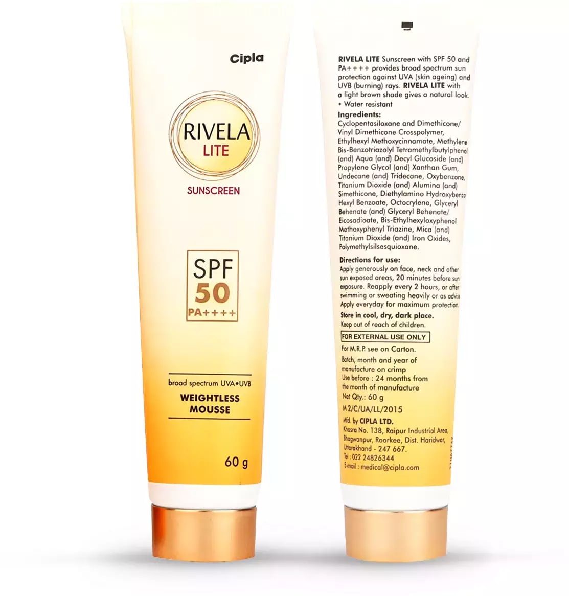 Rivela Lite SPF 50 PA++++ Sunscreen 60 gm, Pack of 1 Rivela Lite SPF 50 PA++++ Sunscreen 60 gm, Pack of 1