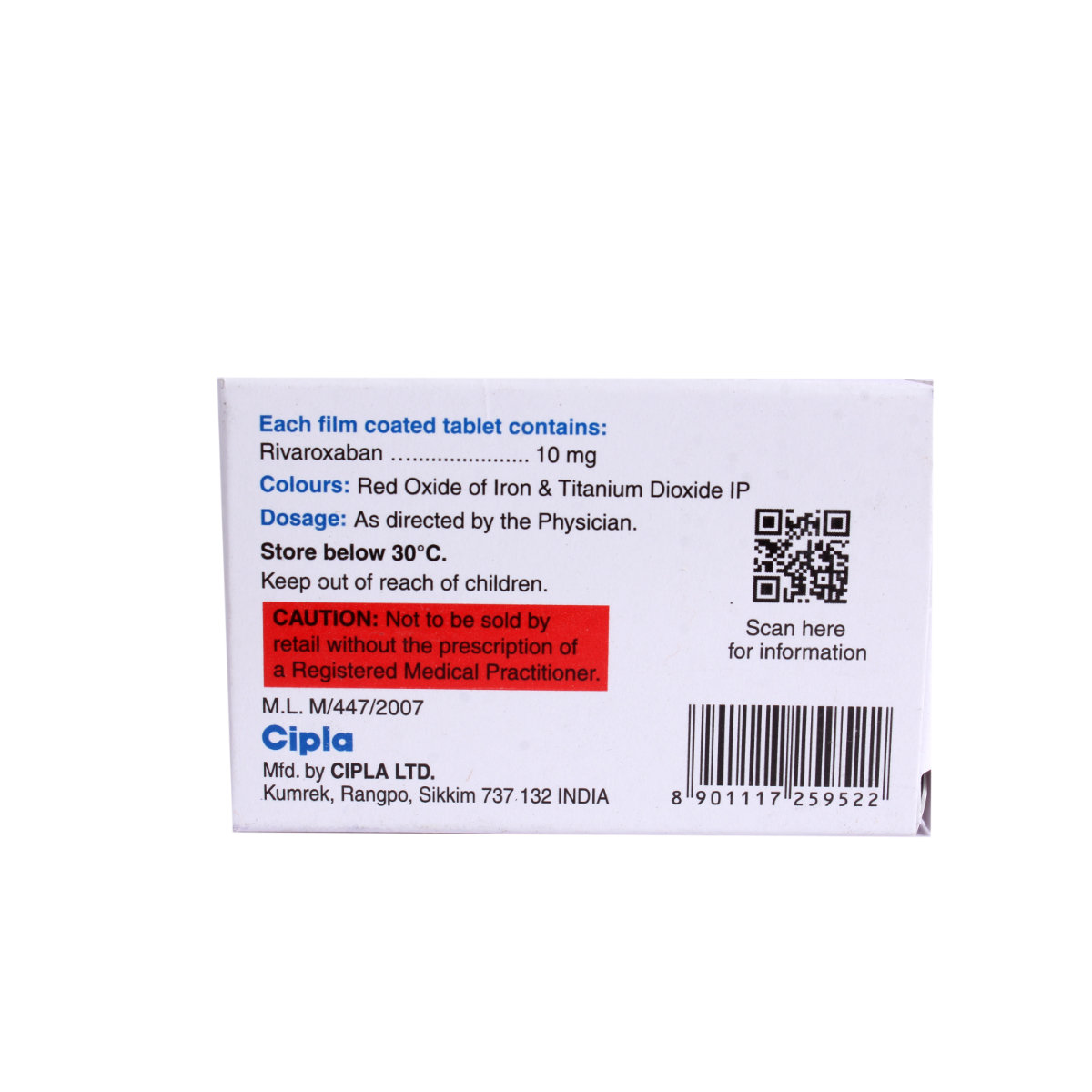 Rivazest 10 mg Tablet 14's, Pack of 14 TabletS Rivazest 10 mg Tablet 14's, Pack of 14 TabletS